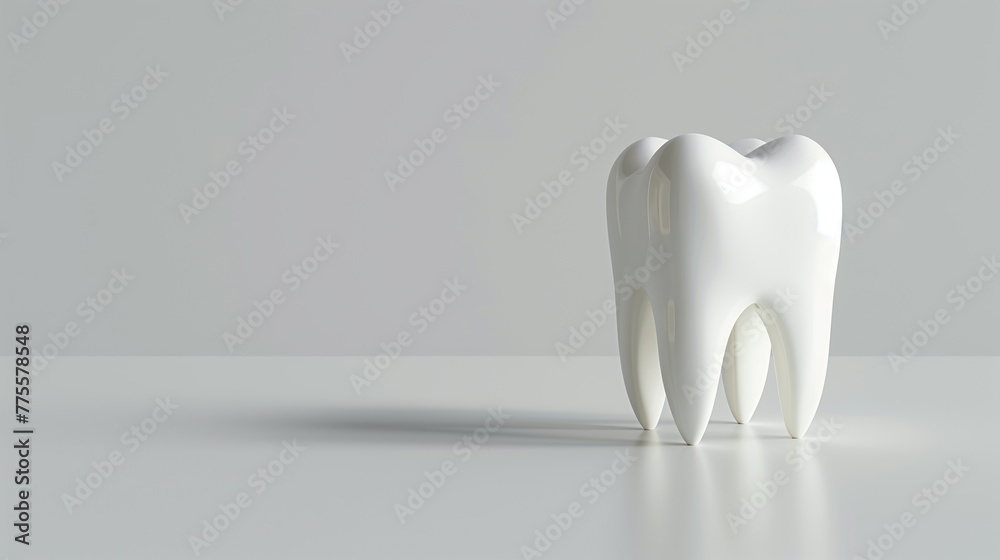 Tooth on table, dental health medicine single object enamel - obrazy, fototapety, plakaty 