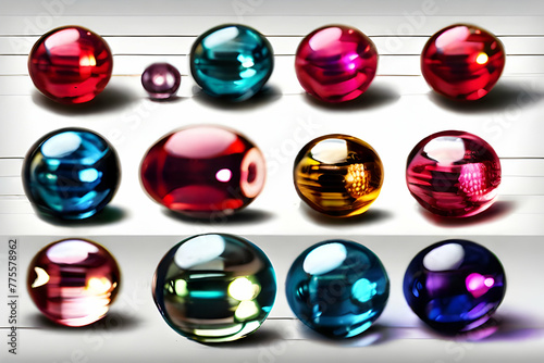 set of spheres. button, web, icon, set, vector, buttons, circle, glass, glossy, shiny, internet, Ai generated 