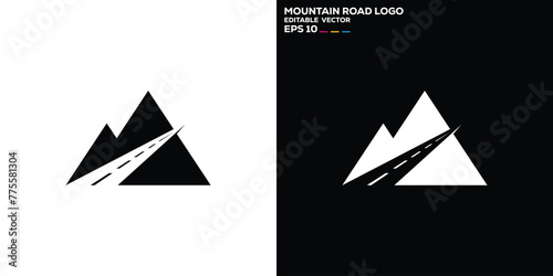 Vector design template of mountain road logo, cruising, adventure, icon symbol EPS 10