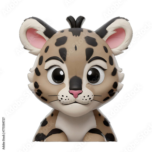 Clouded Leopard Animal Isolated 3d Render Illustration