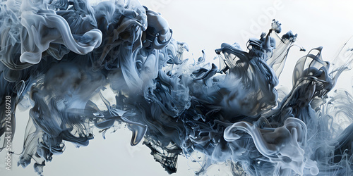 Purple smoke waves on white background colorfull gradient wallpaper, Abstract color mix , color drops in water , drop of Ink color mix paint falling on water Colorful ink in water
