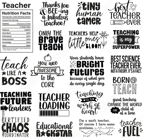 Teacher appreciation word art set