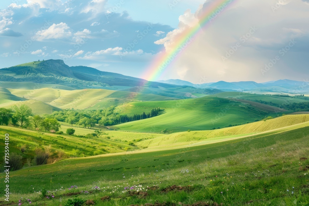 Rainbow Over Green Valley