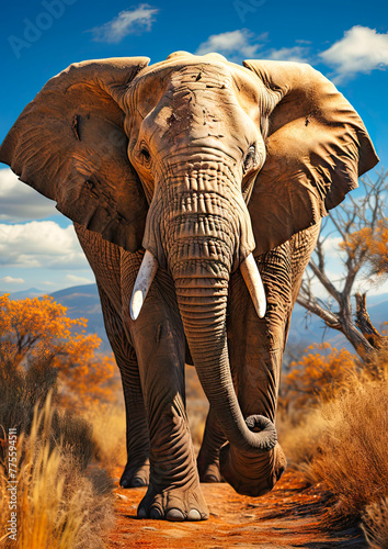 a close up portrait of a massive and old elephant