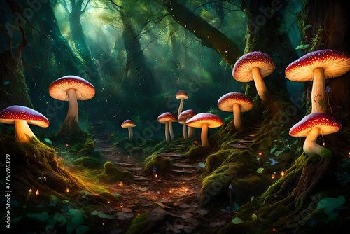 mushrooms in the forest