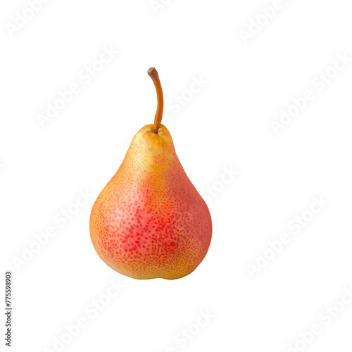 Ripe pear on a transparent