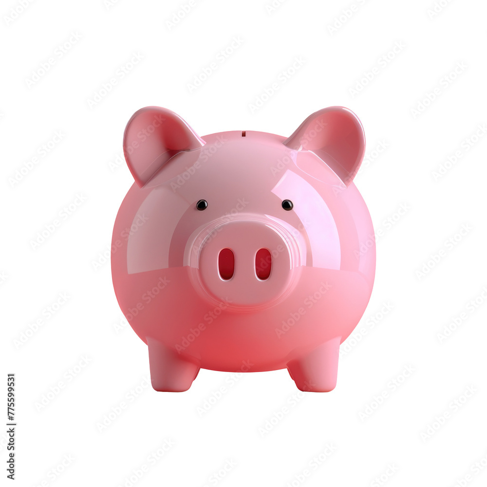 Pink piggy bank on Transparent Background Pink piggy bank on Transparent Background