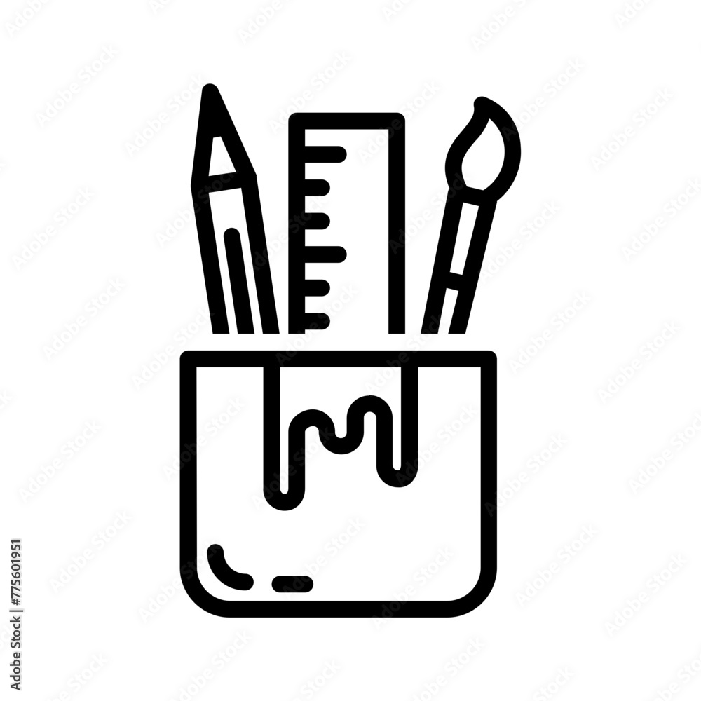 Vector black line icon for Stationaries Vector black line icon for Stationaries