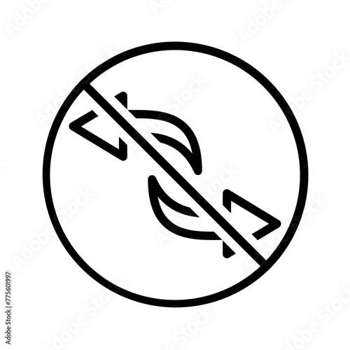 Vector black line icon for Irreversible