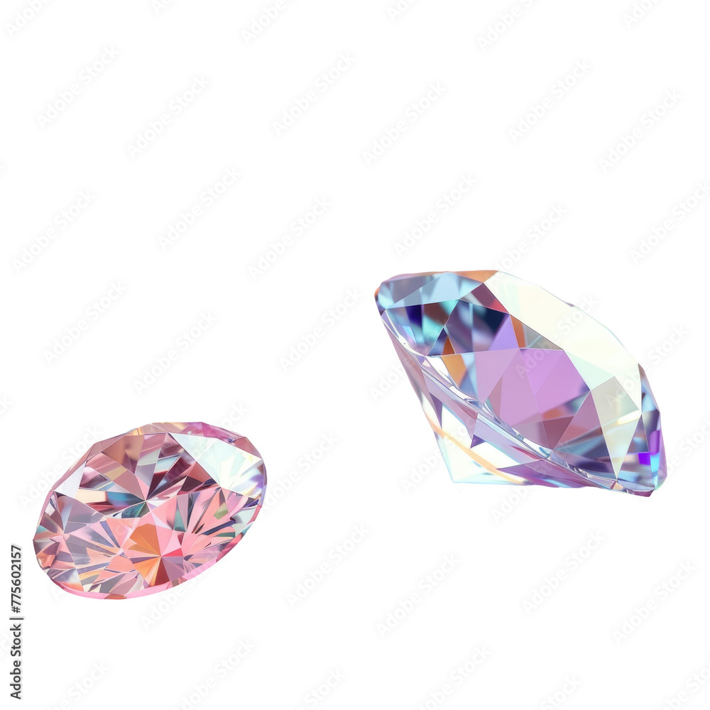 Two colored diamonds on Transparent Background Two colored diamonds on Transparent Background
