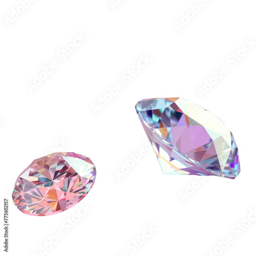 Two colored diamonds on Transparent Background