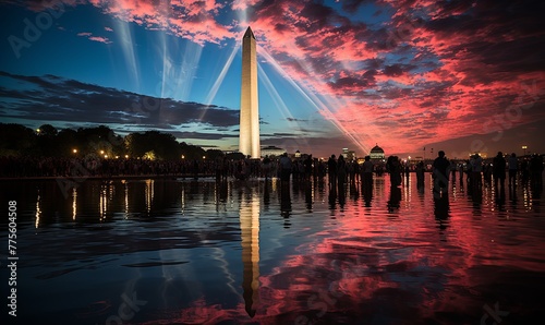 Washington Monument Reflects in Water photo