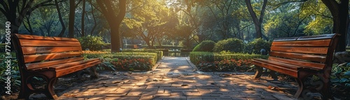 Serene Public Garden Invites Business Professionals to Unwind © Interior Stock Photo