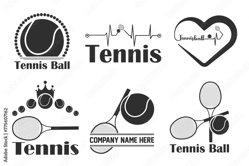 Dynamic Tennis Ball Logo Design Bundle,  Energetic Tennis Ball Typography Bundle, Modern Tennis Ball Logo Bundle, Vibrant Tennis Ball Logo Design,  Sporty Tennis Ball Graphic, Stylish Tennis Ball