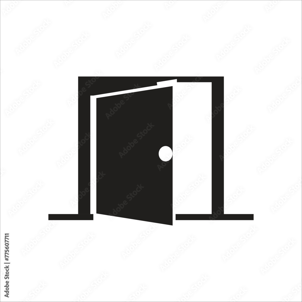 door vector icon line template door vector icon line template