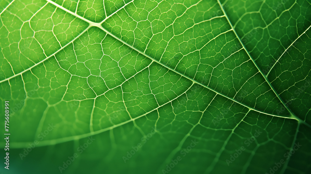 Intricate Patterns of Veins Visible on a Detailed Close-Up of Fresh Green Leaf Segments Intricate Patterns of Veins Visible on a Detailed Close-Up of Fresh Green Leaf Segments