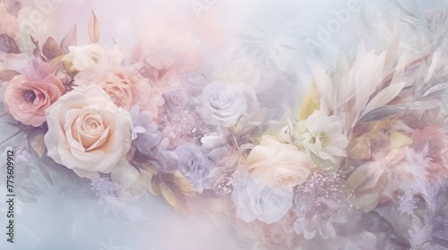 light soft pastel dreamy floral abstract background pink and white roses bouquet wedding romantic wallpaper