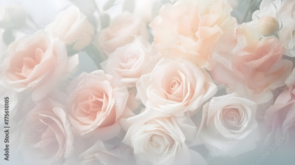 soft light dreamy pastel pink wedding bouquet floral abstract background - obrazy, fototapety, plakaty 