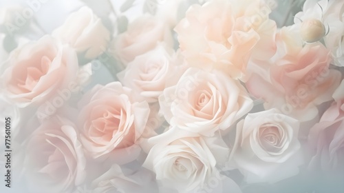 soft light dreamy pastel pink wedding bouquet floral abstract background photo