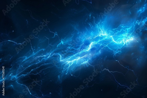 Blue and Black Background With Lightning