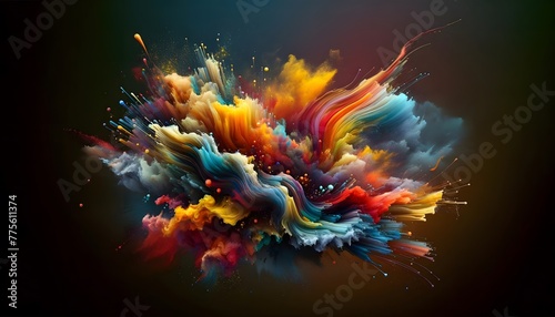 Explosive and Colorful Abstract Paint Splatter Art