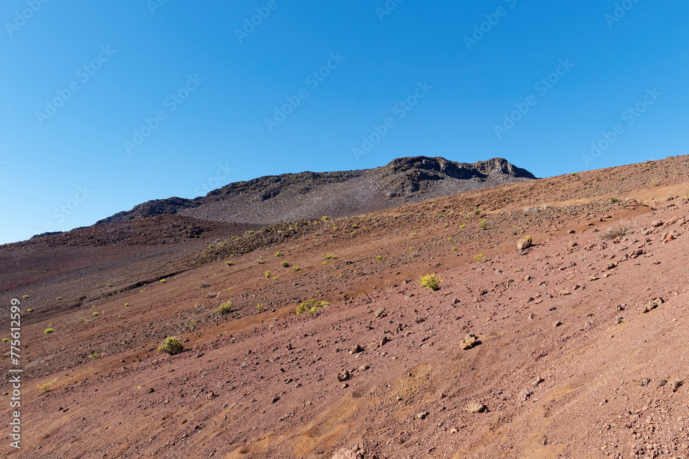 Sliding sands trail at Pa Ka'oao Trail (White Hill Trail), Haleakala National Park, island of Maui, Hawaii, USA Sliding sands trail at Pa Ka'oao Trail (White Hill Trail), Haleakala National Park, island of Maui, Hawaii, USA