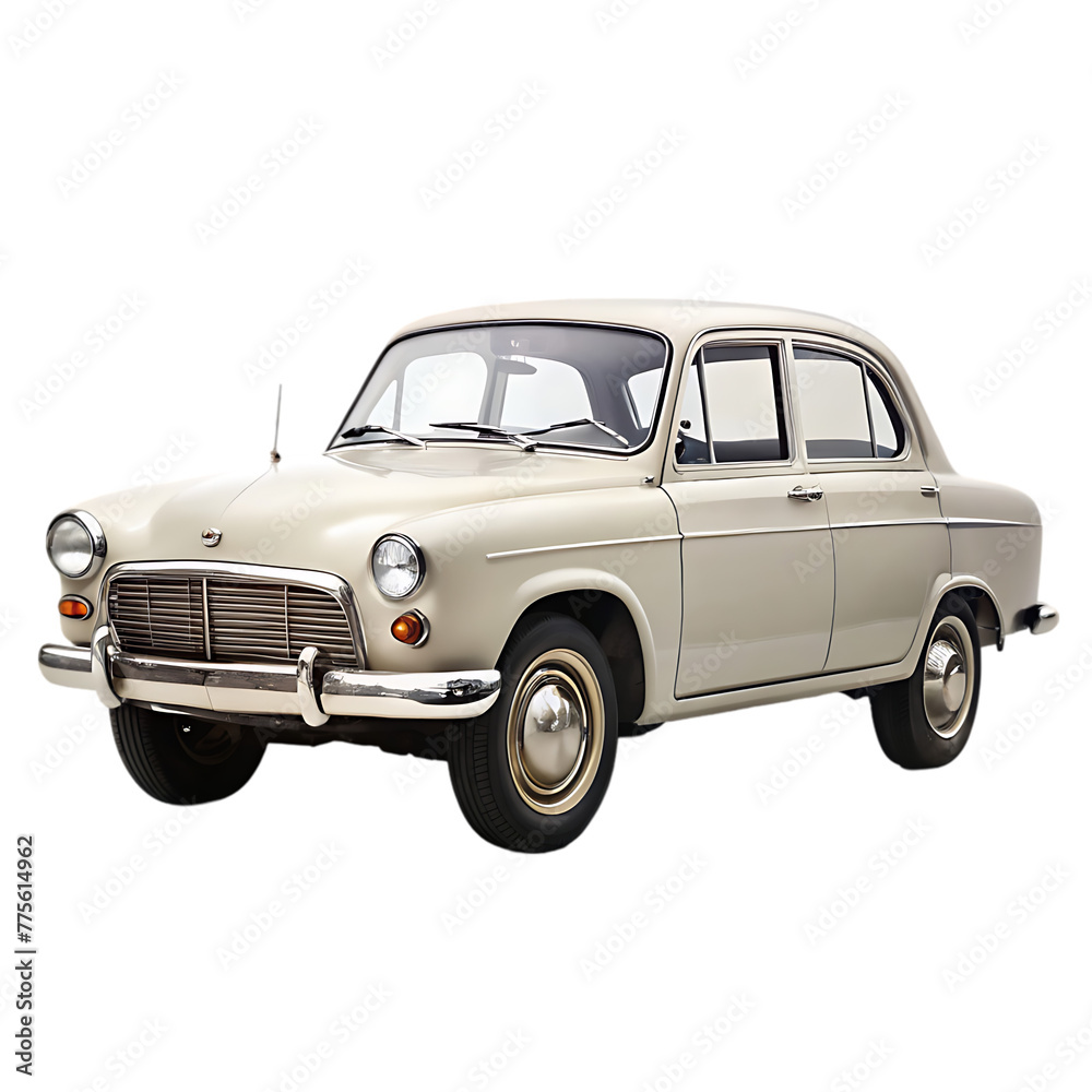luxury old car on transparent background. 3d rendering