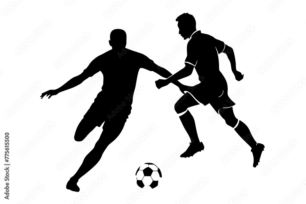 soccer player silhouette vector illustration