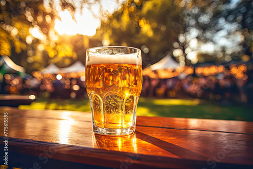 outdoor beer and bourbon for food and drink