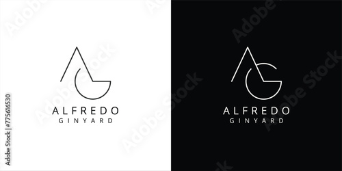 Letter GA AG Logo Design, Creative Minimal GA AG Monogram. abstract vector logo monogram. Print