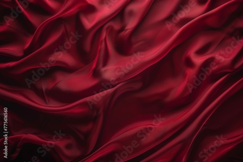 Close Up of Red Cloth on Black Background
