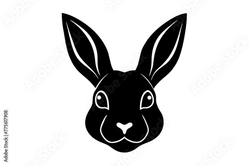 rabbit head silhouette vector illustration © CreativeDesigns