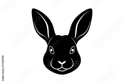 rabbit head silhouette vector illustration © CreativeDesigns