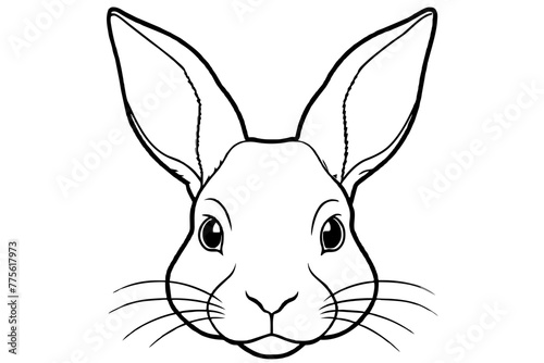 rabbit head silhouette vector illustration