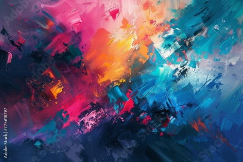 Vibrant Abstract Painting With Bright Colors