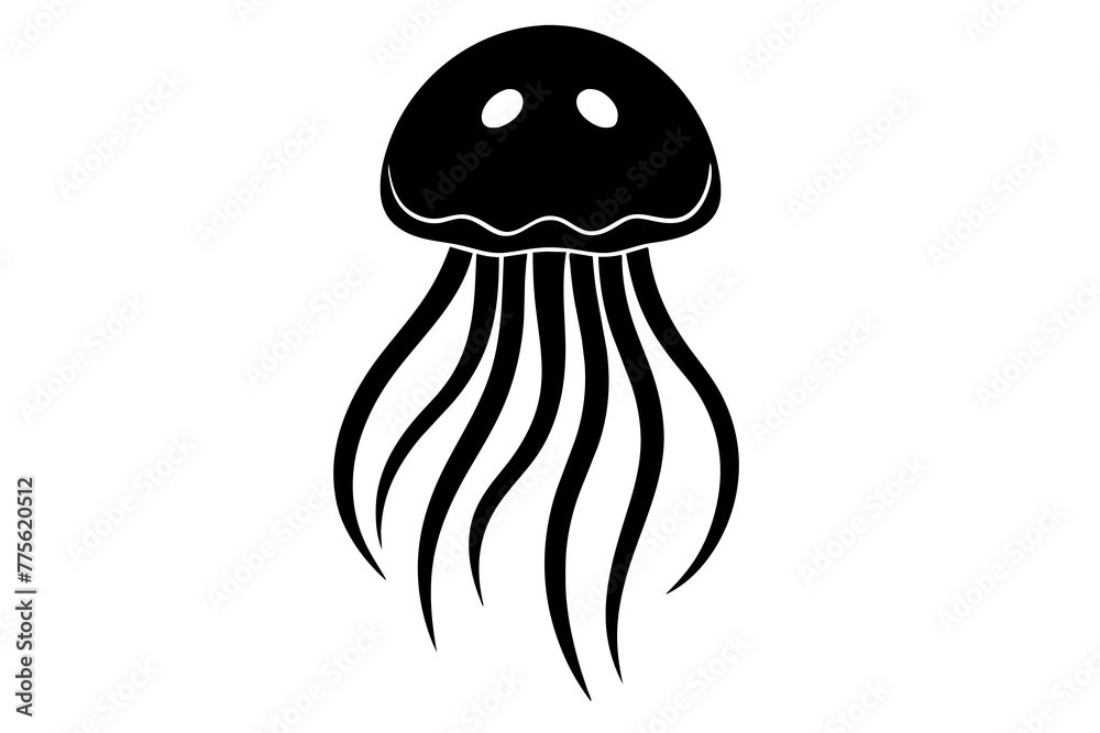 jellyfish silhouette vector illustration