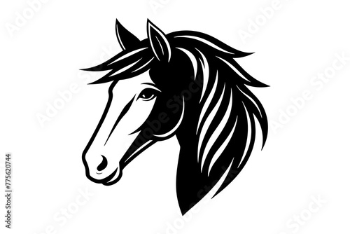 horse head silhouette vector illustration © CreativeDesigns