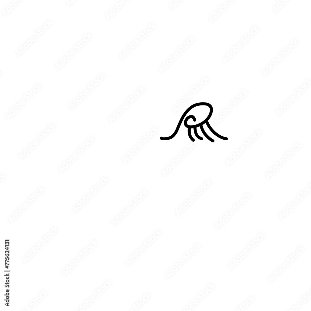 Abstract Wave Icon set in thin line style Abstract Wave Icon set in thin line style