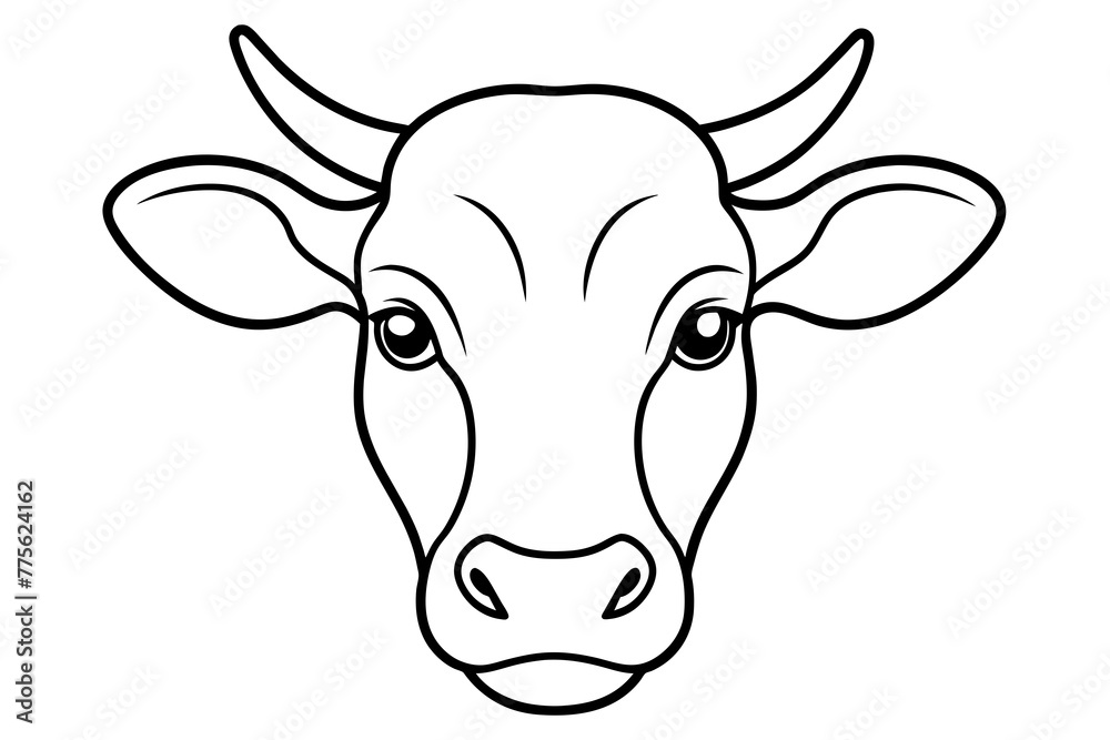 cow head silhouette vector illustration