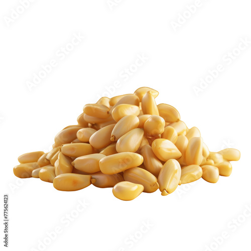 A close up of a pile of peanuts on a Transparent Background