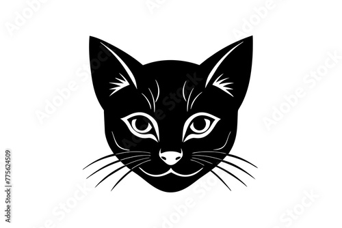cat head silhouette vector illustration