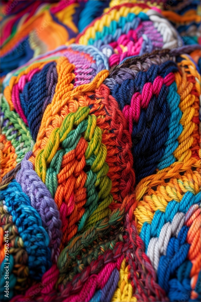 Colorful Crochet with Interwoven Hearts Detail