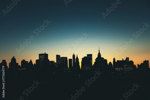 City Skyline Illuminated by Sunset