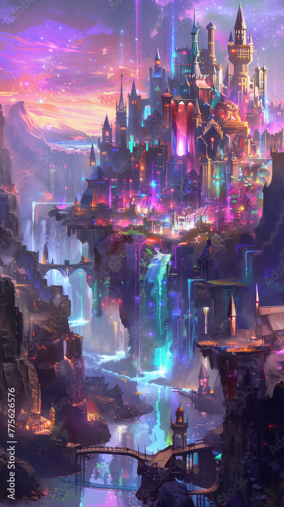 Obraz premium Futuristic Neon City