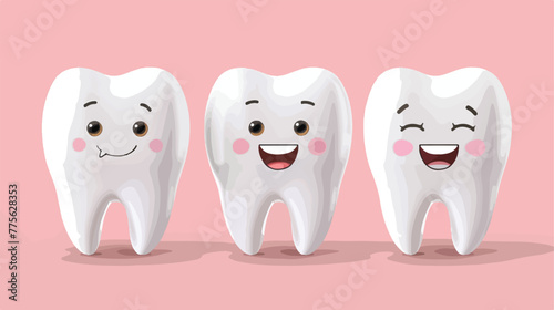 Happy tooth vector illustration.