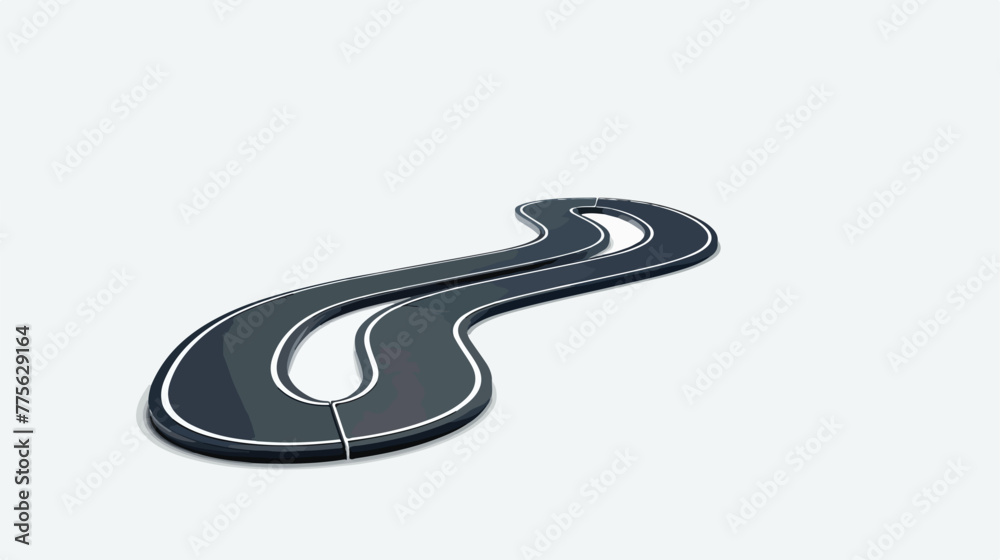 Winding Road on a White Isolated Background. Road