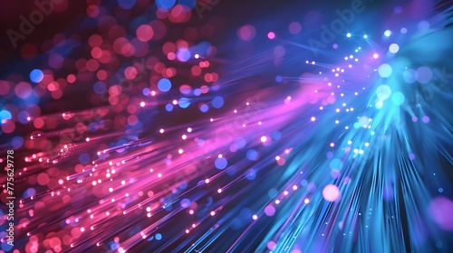 Luminous Fiber Optic Network Representing Futuristic Digital Intelligence