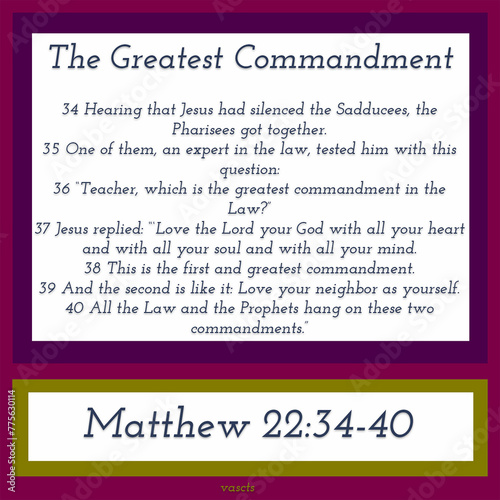 Εκτύπωση καμβά Bible Scriptures Matthew 22:34-40