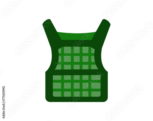 Body bullet proof armor vest illustration isolated on white background.