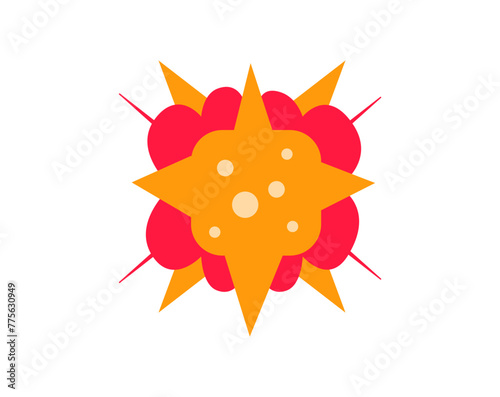 Grenade explosion cartoon illustration isolated on white background. 